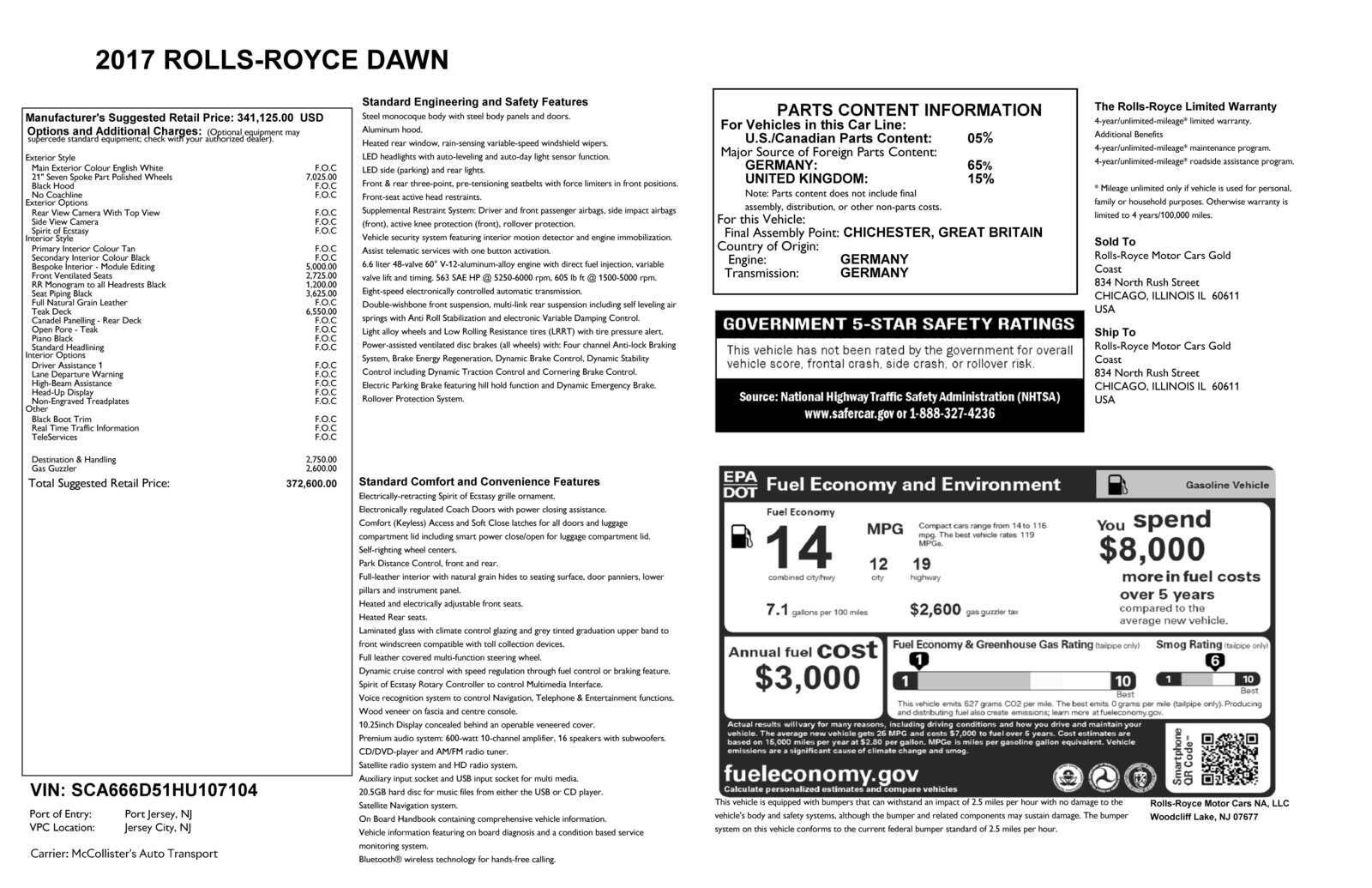 2017 Rolls-Royce Dawn -'s photo